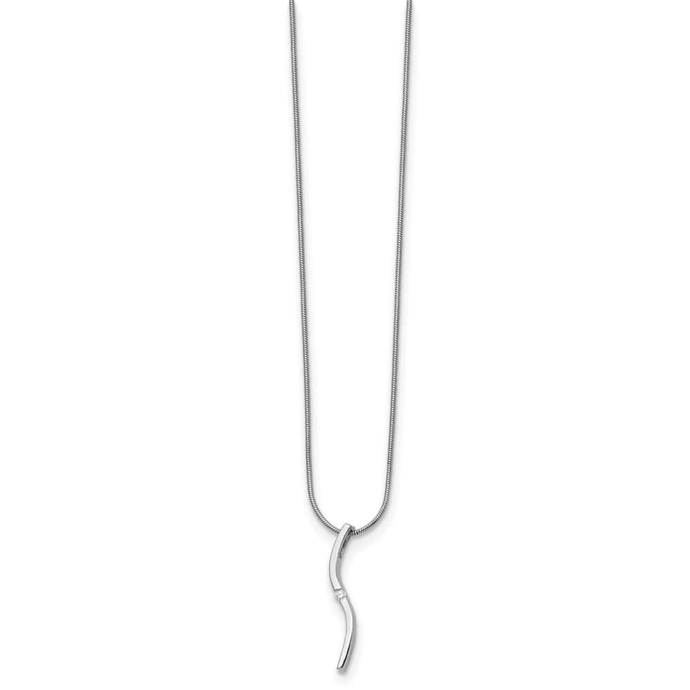 Sterling Silver White Ice Diamond Snake Chain 30x1 mm 20 inch Necklace