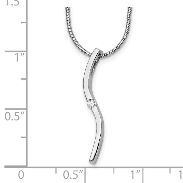 Sterling Silver White Ice Diamond Snake Chain 30x1 mm 20 inch Necklace