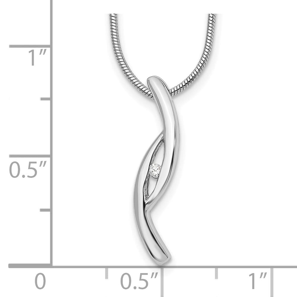 Sterling Silver White Ice Diamond Snake Chain 30x4 mm 20 inch Necklace