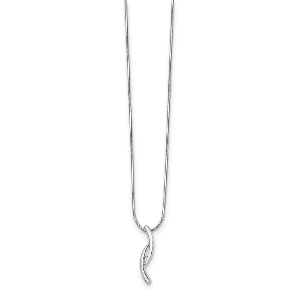 Sterling Silver White Ice Diamond Snake Chain 30x4 mm 20 inch Necklace
