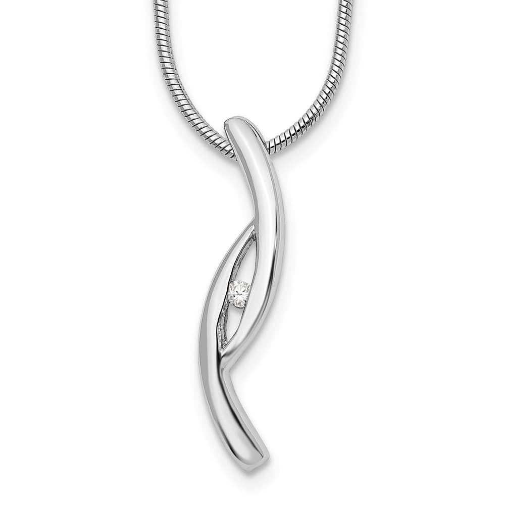 Sterling Silver White Ice Diamond Snake Chain 30x4 mm 20 inch Necklace