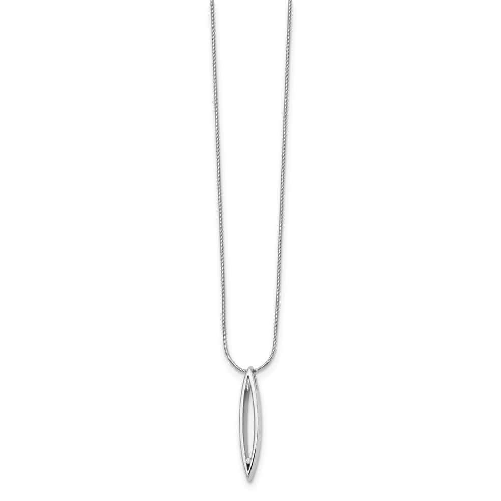 Sterling Silver White Ice Diamond Snake Chain 32x7 mm 20 inch Necklace