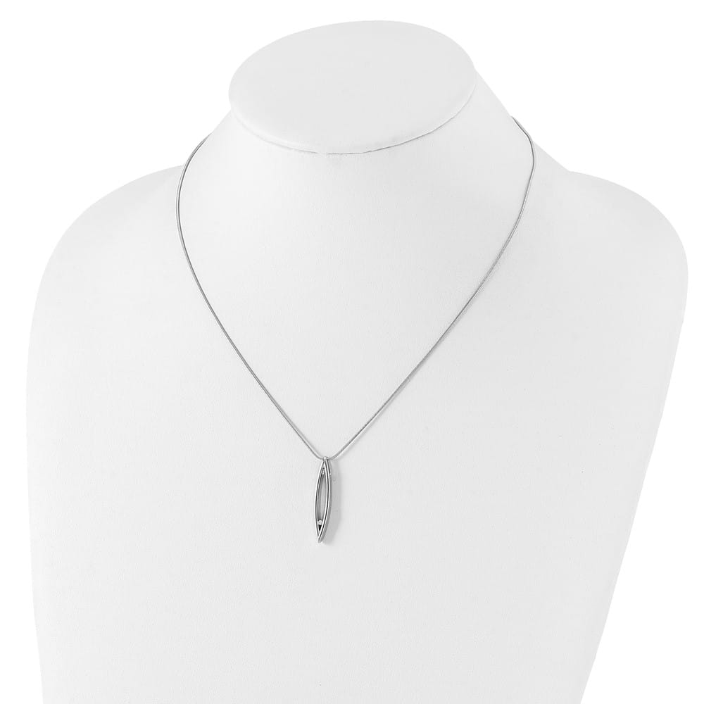 Sterling Silver White Ice Diamond Snake Chain 32x7 mm 20 inch Necklace