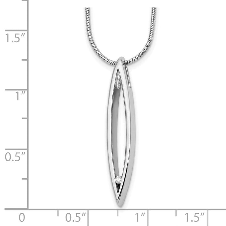 Sterling Silver White Ice Diamond Snake Chain 32x7 mm 20 inch Necklace