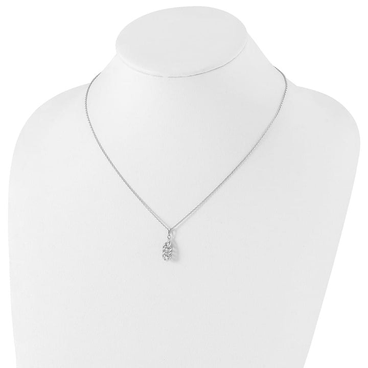 Sterling Silver White Ice Diamond Spiral 20 inch Necklace