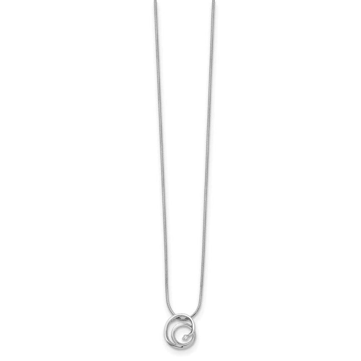 Sterling Silver White Ice Diamond Swirl 20 inch Necklace