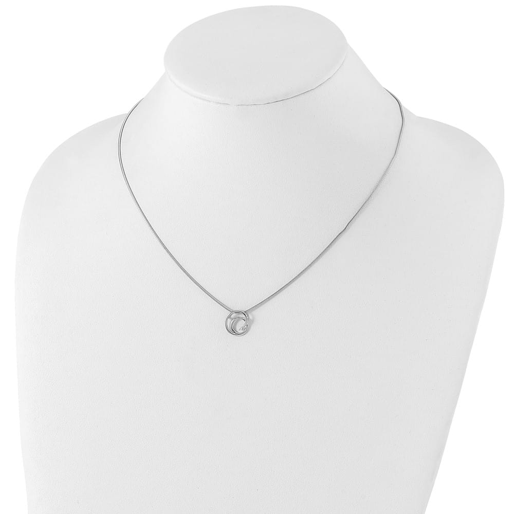 Sterling Silver White Ice Diamond Swirl 20 inch Necklace