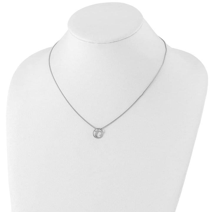 Sterling Silver White Ice Diamond Swirl 20 inch Necklace