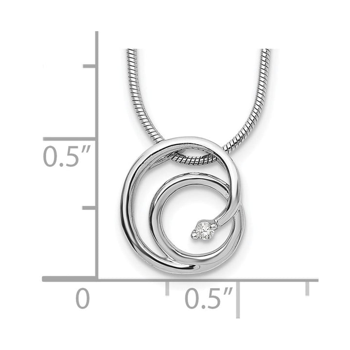 Sterling Silver White Ice Diamond Swirl 20 inch Necklace