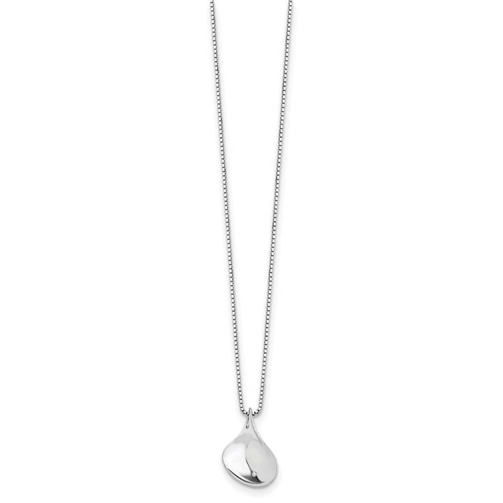 Sterling Silver White Ice Diamond Teardrop 21x15 mm 20 inch Necklace