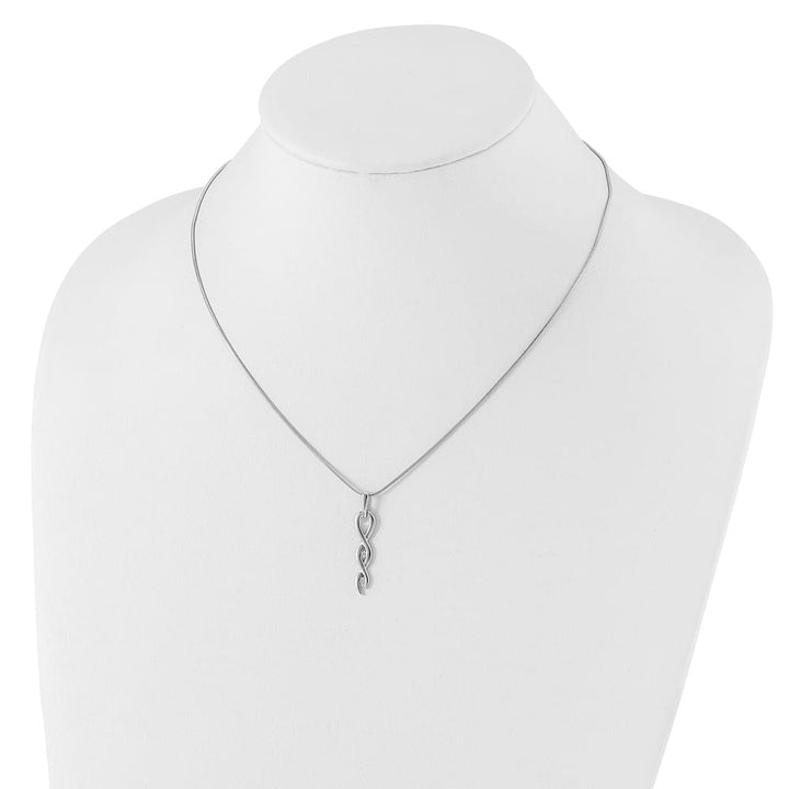 Sterling Silver White Ice Diamond Twist 20 inch Necklace