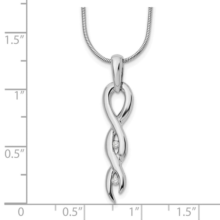 Sterling Silver White Ice Diamond Twist 20 inch Necklace