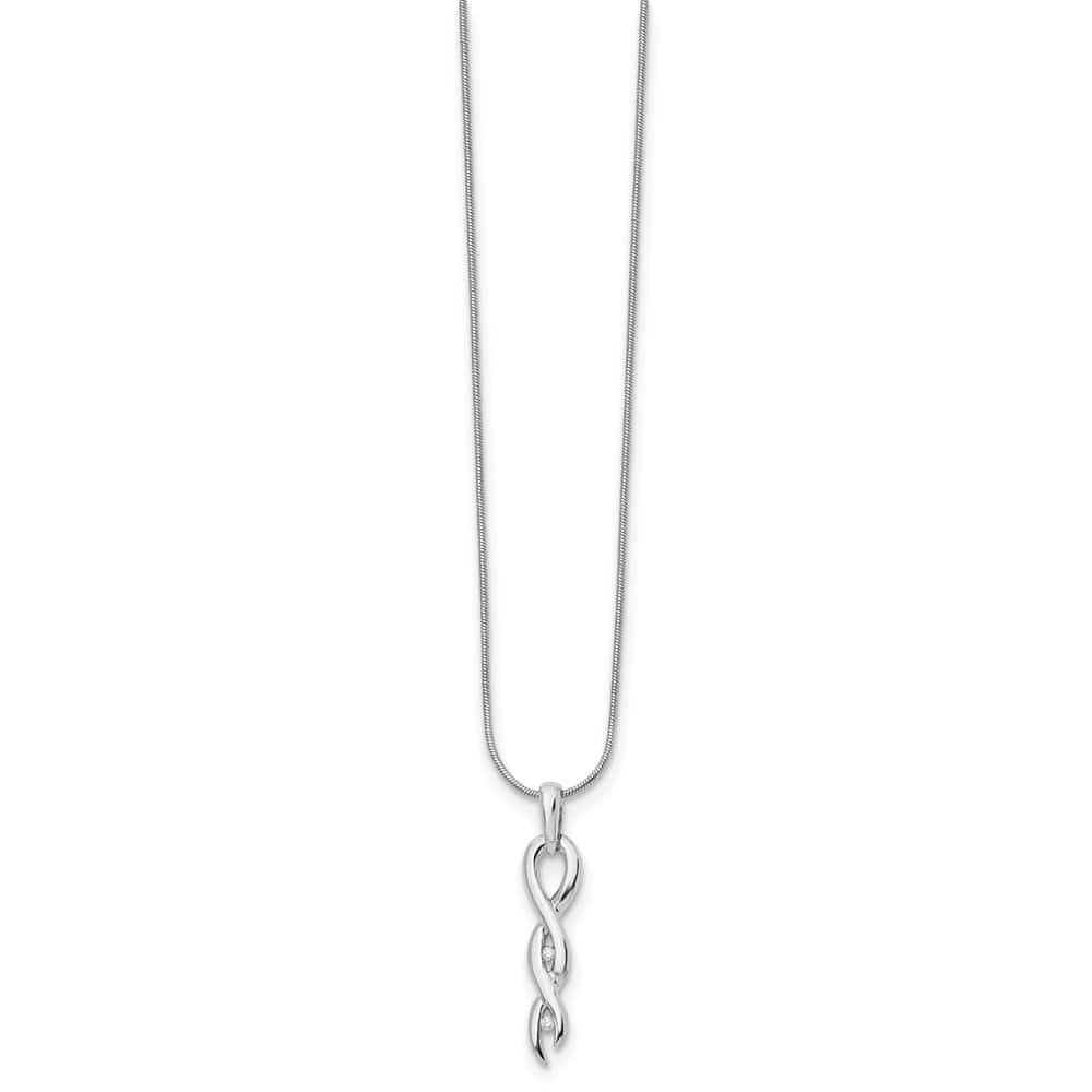 Sterling Silver White Ice Diamond Twist 20 inch Necklace