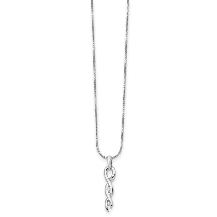 Sterling Silver White Ice Diamond Twist 20 inch Necklace