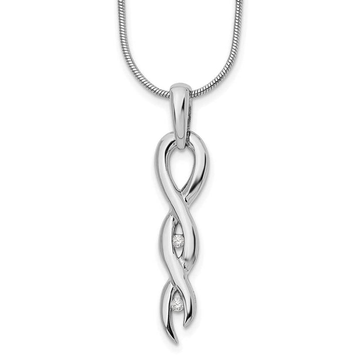 Sterling Silver White Ice Diamond Twist 20 inch Necklace