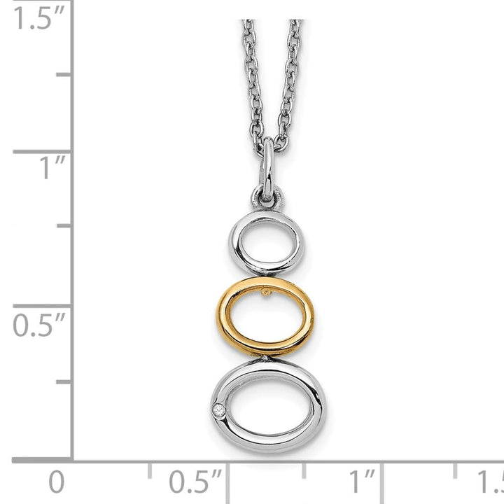 Sterling Silver White Ice Gold-tone Diamond 20 inch Necklace