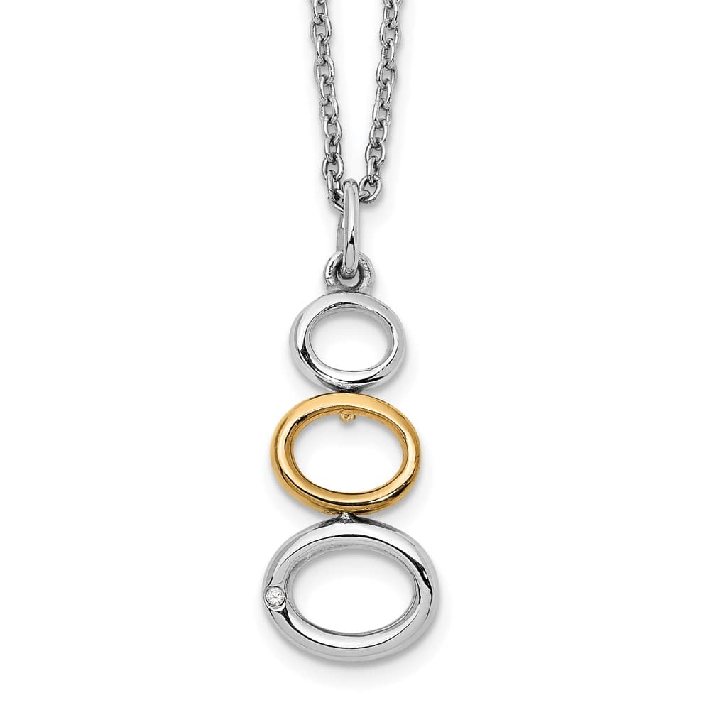 Sterling Silver White Ice Gold-tone Diamond 20 inch Necklace