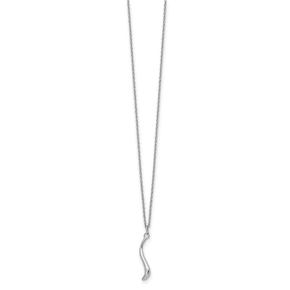 Sterling Silver White Ice Swirl Diamond 20 inch Necklace