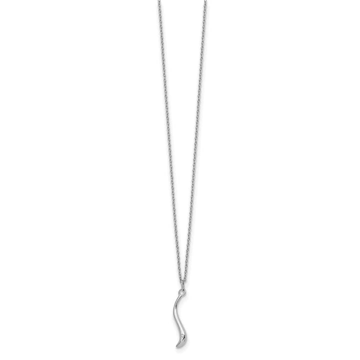 Sterling Silver White Ice Swirl Diamond 20 inch Necklace
