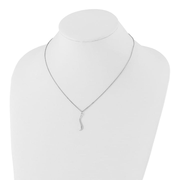 Sterling Silver White Ice Swirl Diamond 20 inch Necklace
