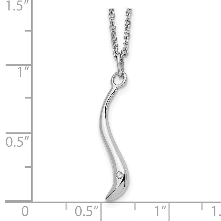 Sterling Silver White Ice Swirl Diamond 20 inch Necklace