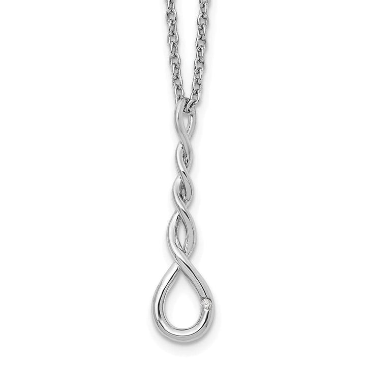Sterling Silver White Ice Twisted Diamond Accent 18 inch Necklace