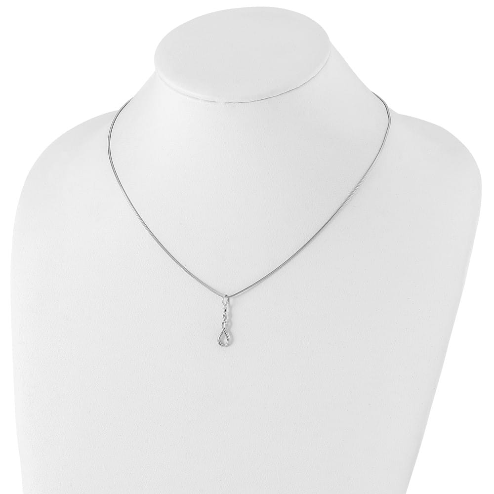 Sterling Silver White Ice Twisted Diamond Accent 18 inch Necklace