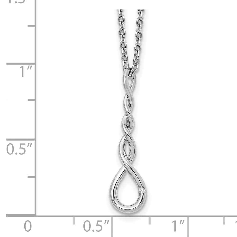 Sterling Silver White Ice Twisted Diamond Accent 18 inch Necklace