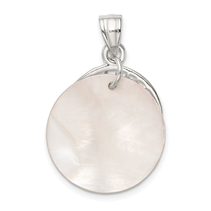 Sterling Silver White Mother of Pearl Dolphin Pendant