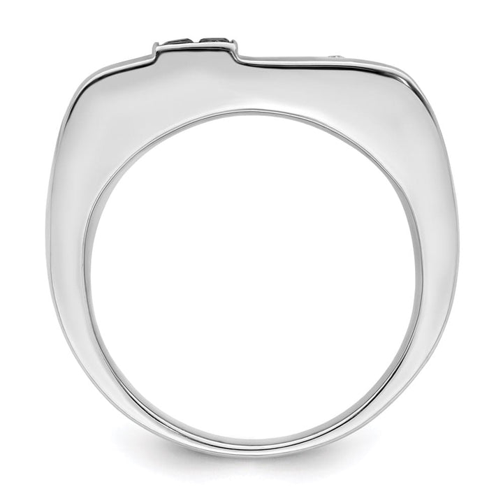 Sterling Silver White Night Black and White Diamond Men's Ring