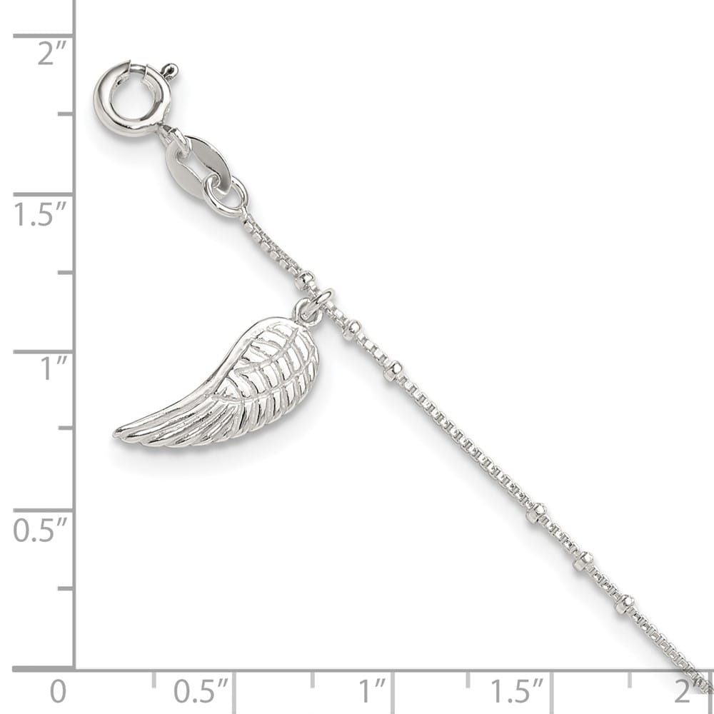 Sterling Silver Wing Charm Anklet