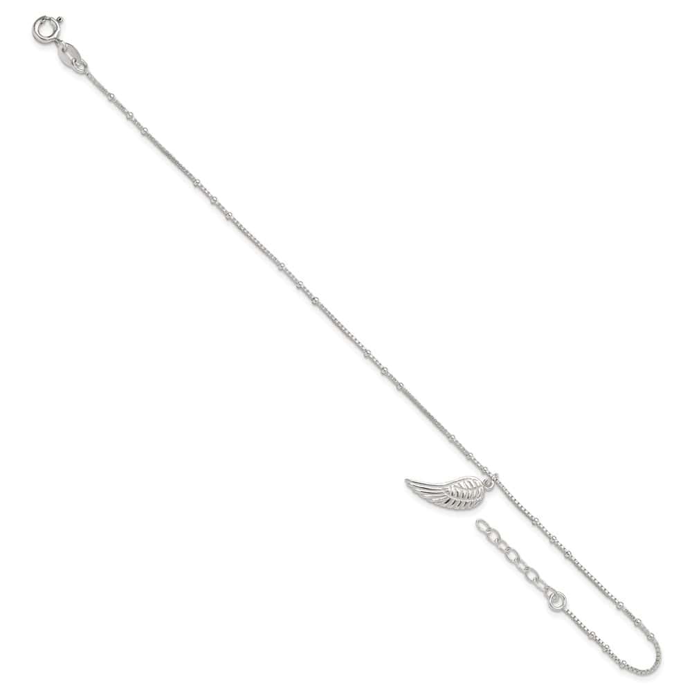 Sterling Silver Wing Charm Anklet