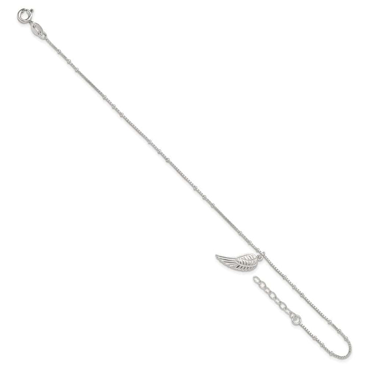 Sterling Silver Wing Charm Anklet