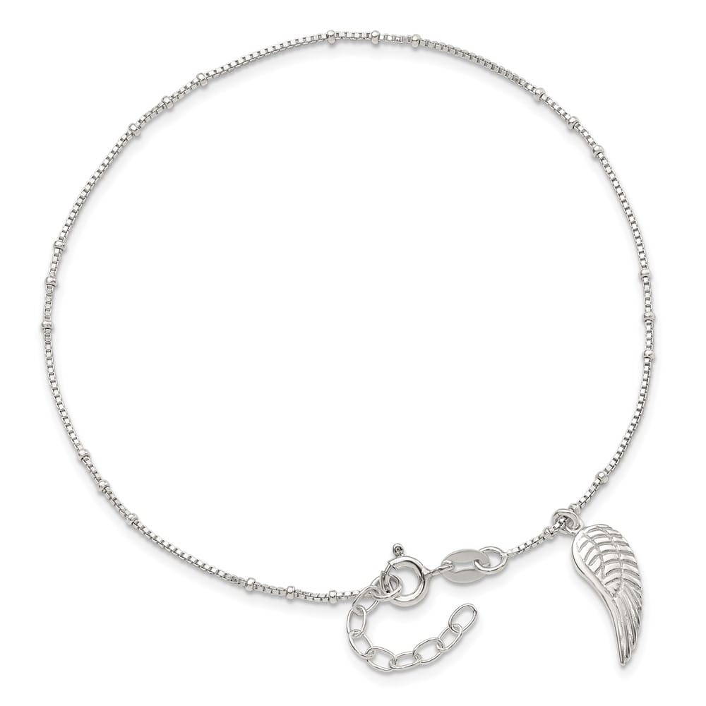 Sterling Silver Wing Charm Anklet