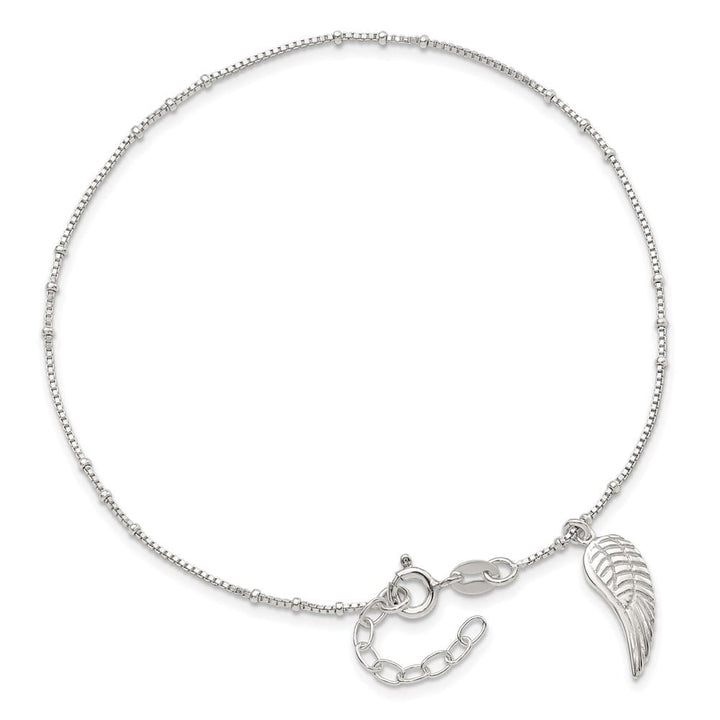 Sterling Silver Wing Charm Anklet