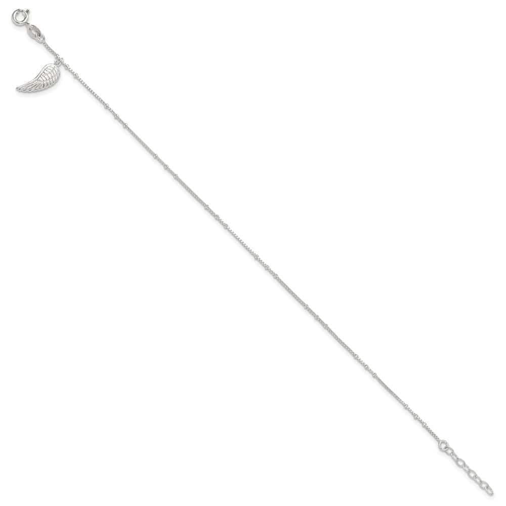Sterling Silver Wing Charm Anklet