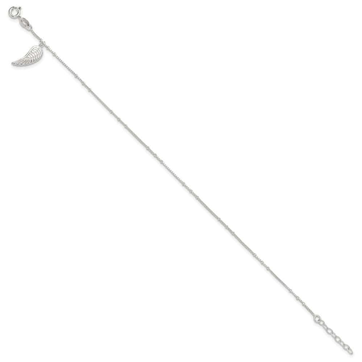 Sterling Silver Wing Charm Anklet