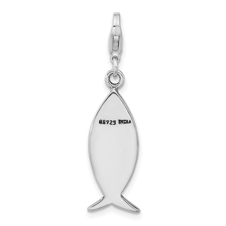 Sterling Silver WWJD Ichthus with Fancy Lobster Clasp Charm