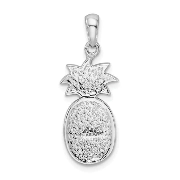 Sterling Silver Yellow and Green Preciosa Crystal Pineapple Pendant