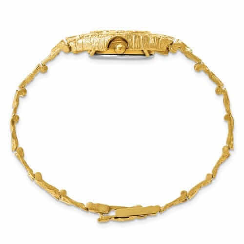 Lovely Rita's Watch 10k Yellow Gold Ladies Circular Dial Face Nugget Watch