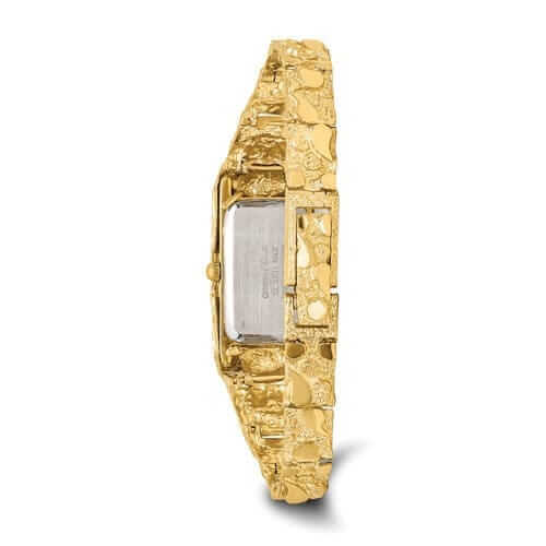 Lovely Rita's Watch 10k Yellow Gold Ladies Rectangular Face Nugget Watch