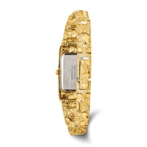 Lovely Rita's Watch 10k Yellow Gold Ladies Rectangular Face Nugget Watch