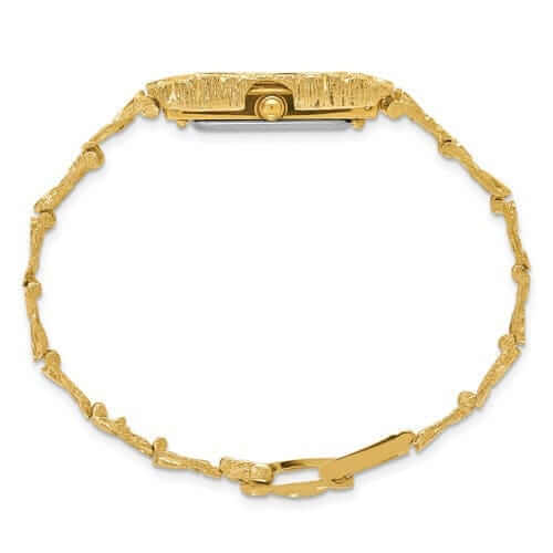 Lovely Rita's Watch 10k Yellow Gold Ladies Rectangular Face Nugget Watch