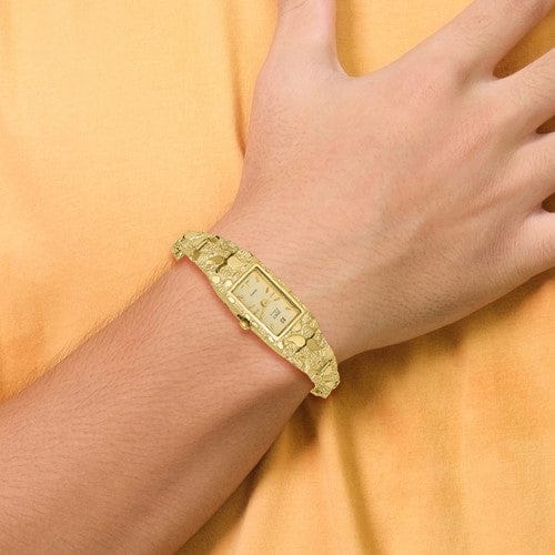 Lovely Rita's Watch 14k Yellow Gold Ladies Rectangular Nugget Watch