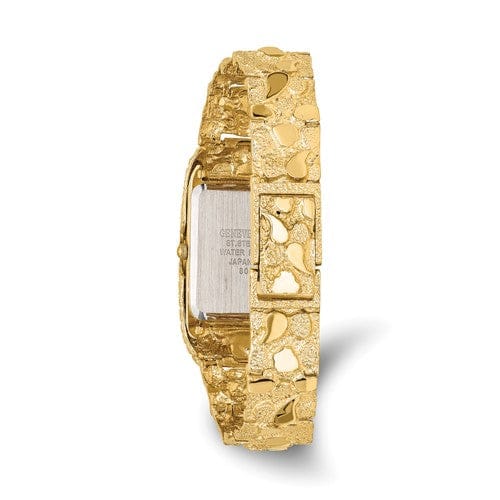 Lovely Rita's Watch 14k Yellow Gold Mens Squared Nugget Watch