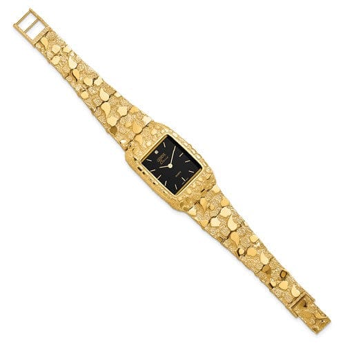 Lovely Rita's Watch 14k Yellow Gold Mens Squared Nugget Watch