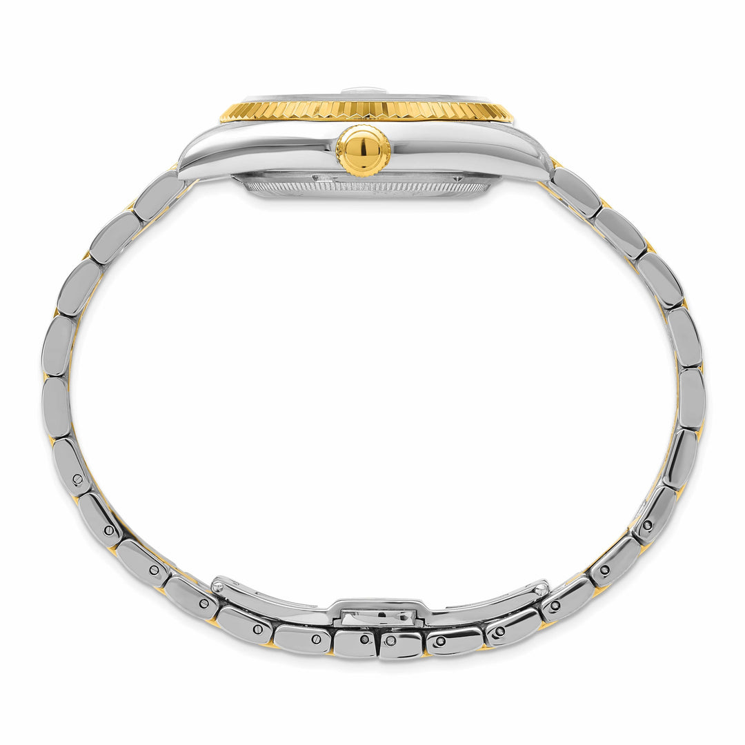 Lovely Rita's Watch Charles Hubert Bold Two-Tone Yellow SS Quartz Red Dial with Dial Watch