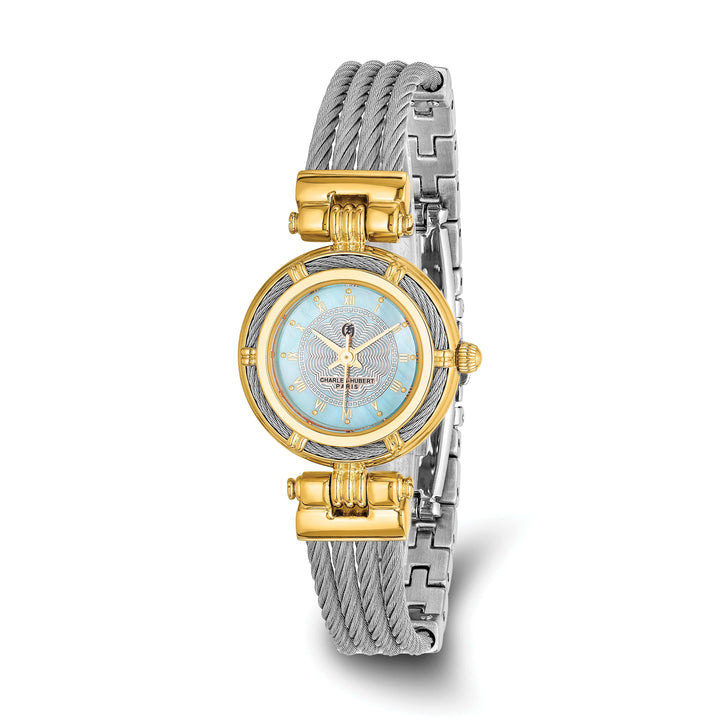 Lovely Rita's Watch Charles Hubert Classic MOP Dial with SS Wire Bangle Polished Watch