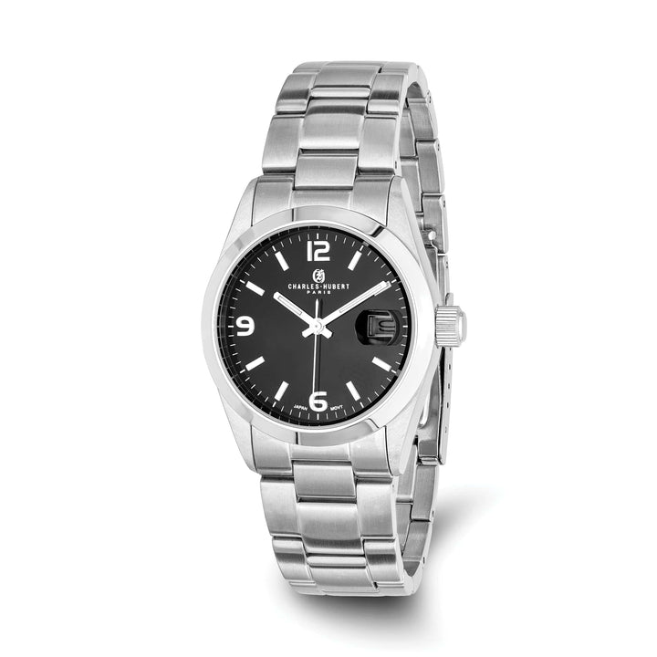 Lovely Rita's Watch Charles Hubert Classic SS Black Dial with Date Polished Watch