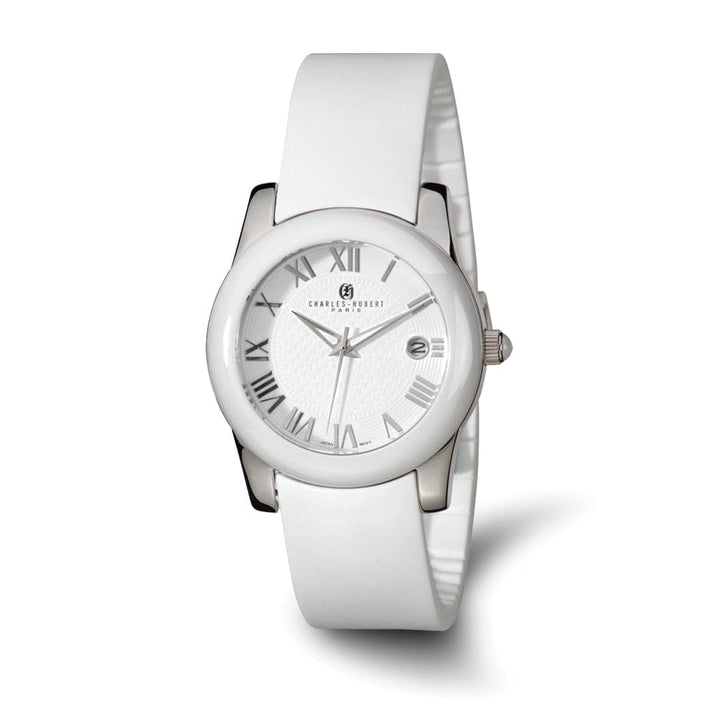 Lovely Rita's Watch Charles Hubert Classic SS/Ceramic White Dial Polished Watch